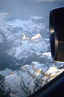 Dolomites from 33.000 feet