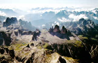 Dolomites: spectacular view on the Dolomite-Mountains