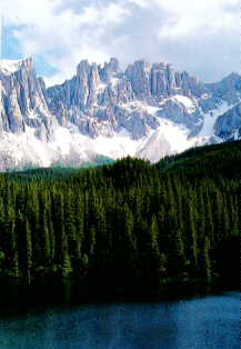 Lake " Karersee" with "Latemar"-mountains