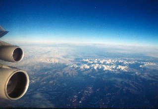 China Airlines Flight CA 932 Frankfurt-Beijing with Boeing 747-400 aircraft, flying over Mongolia