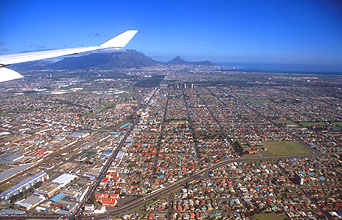 Cape Town panorama from aircraft